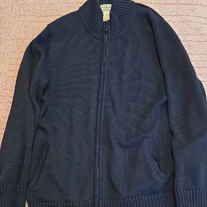 L.L. Bean Men's Navy Blue Zip-Up Sweater